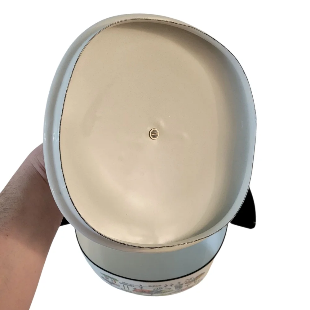Vintage white enameled